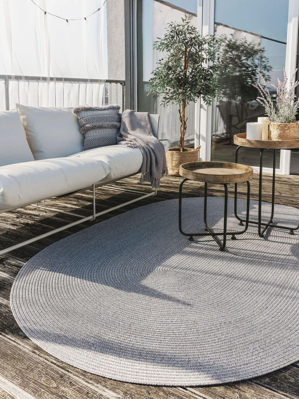 OUTDOORTEPPICH Nandi Grau 160x230 cm - Grau, Kunststoff/Textil (160/1cm) - KUNSTLOFT