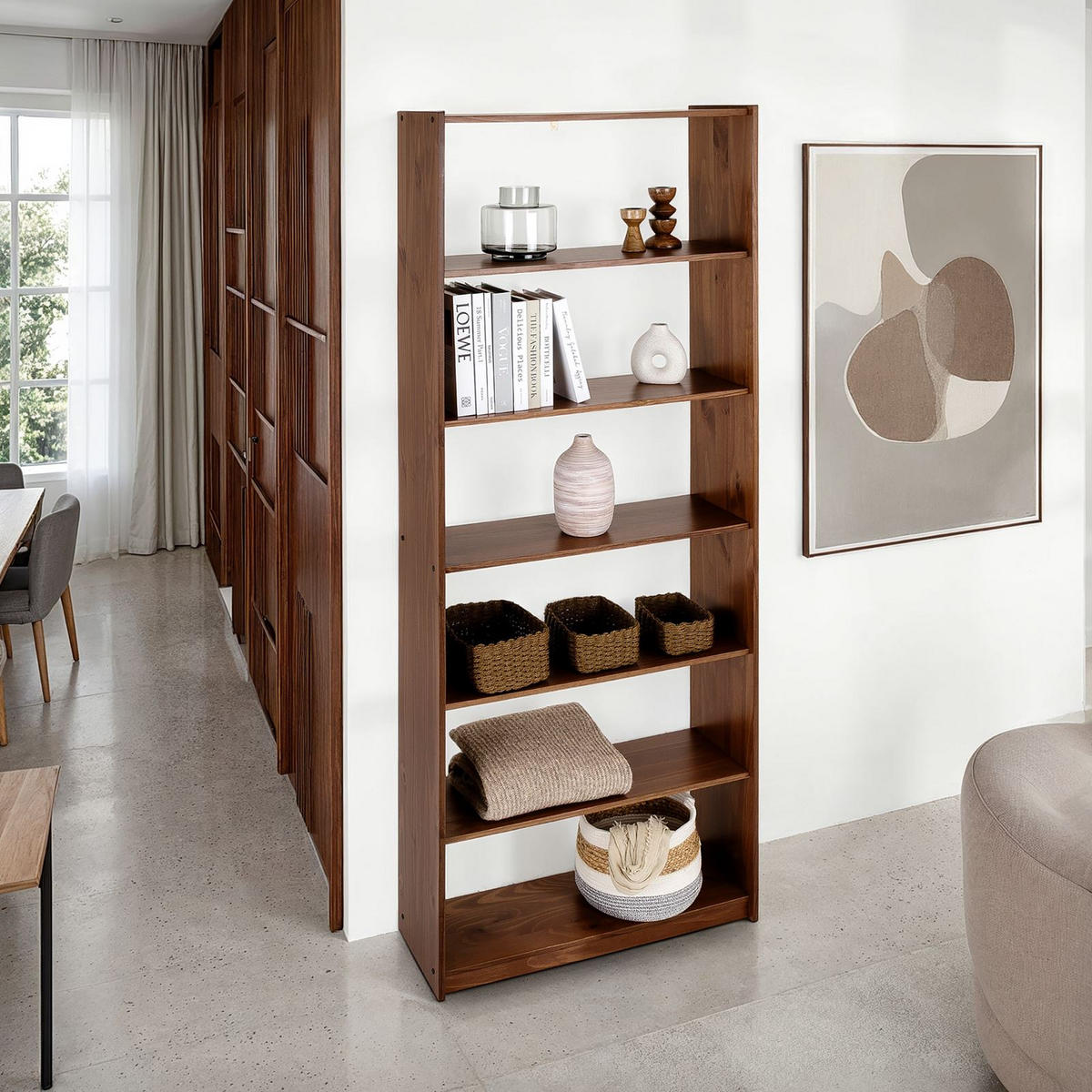 STANDREGAL STANDREGAL Kastanie - Kastanienfarben, Holz (80/200/30cm) - IDIMEX