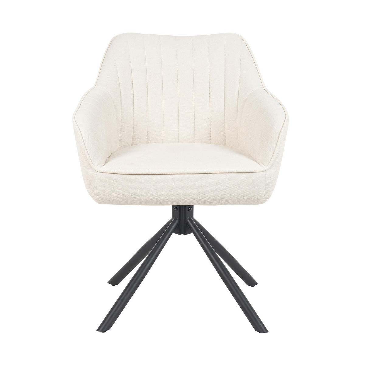 ARMLEHNSTUHL Mika-Maya 2er-Set - Creme/Schwarz, Textil/Metall (60/82/61cm) - DUBI Möbel