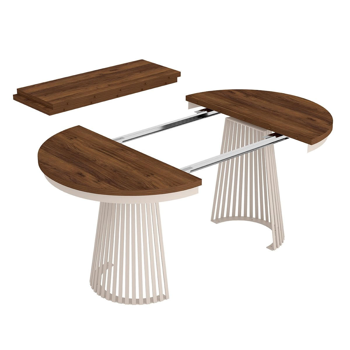 ESSTISCH TRAVIS Ausziehbar 100 - 180 / 100 x 76,6 cm - Kaschmir/Braun, Holz (100/100/76.6cm) - MASSENO