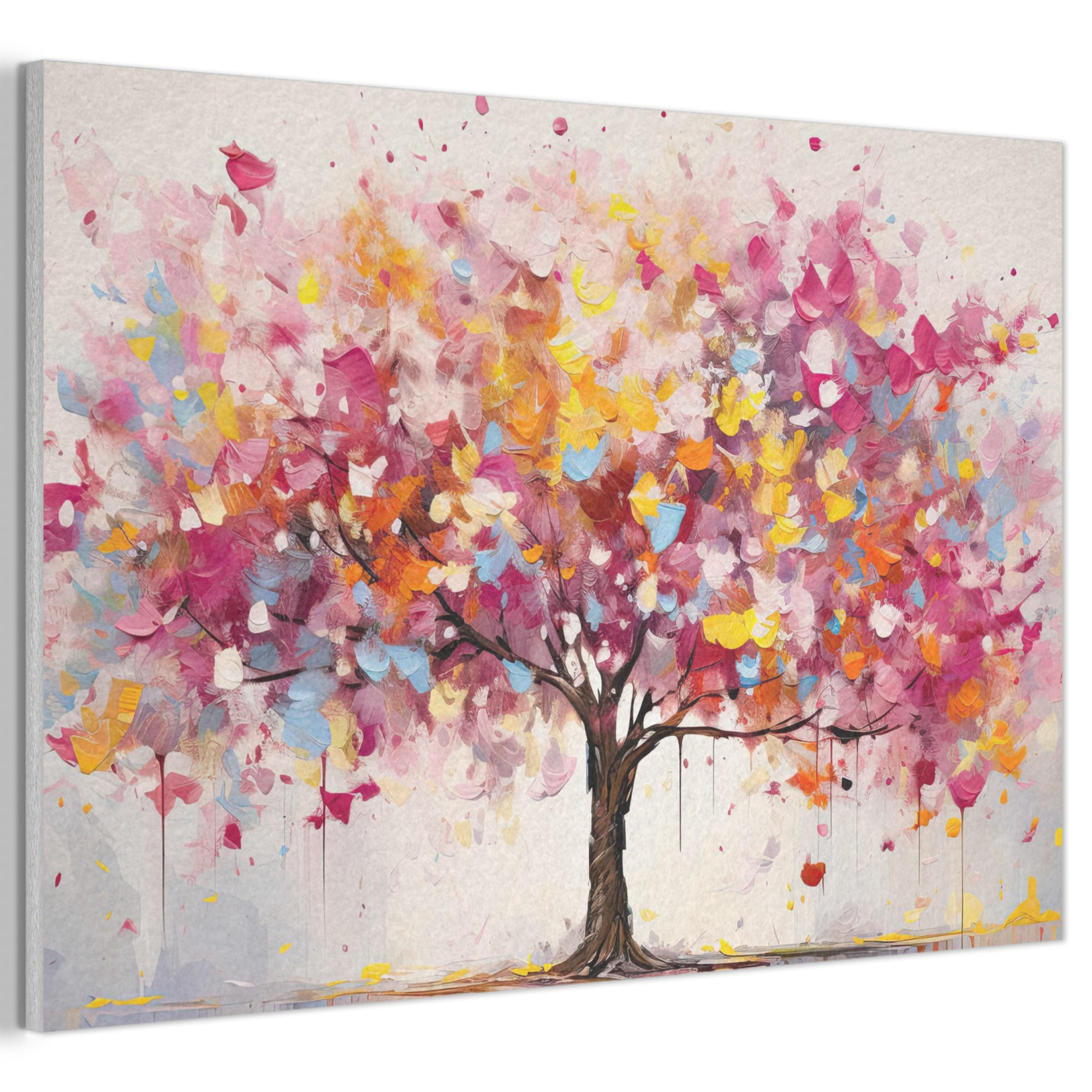AKUSTIKBILD Aquarell - Baum - Kunst - Abstrakt Akustikpaneele 90x60 cm - Multicolor, Kunststoff (90/60/0.9cm) - MuchoWow