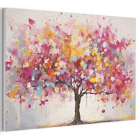AKUSTIKBILD Aquarell - Baum - Kunst - Abstrakt Akustikpaneele 90x60 cm - Multicolor, Kunststoff (90/60/0.9cm) - MuchoWow