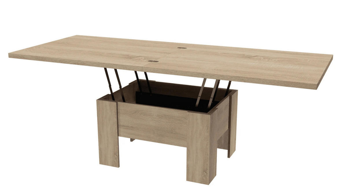 TISCH LONG - Sonoma Eiche, Holzwerkstoff (80/100/53cm) - Meblini