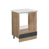 HERDUMBAUSCHRANK R-Line Schwarz Beton 60 cm AP Marmor - Honigeiche/Eiche Wotan, Holzwerkstoff (60/81.6/60cm) - Vicco