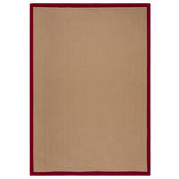 TEPPICH Jute mit Bordüre, Geometrisch-Design TRENT KIRA, Rot 160x230 cm - Rot/Naturfarben, Textil (160/230cm) - KADIMA DESIGN