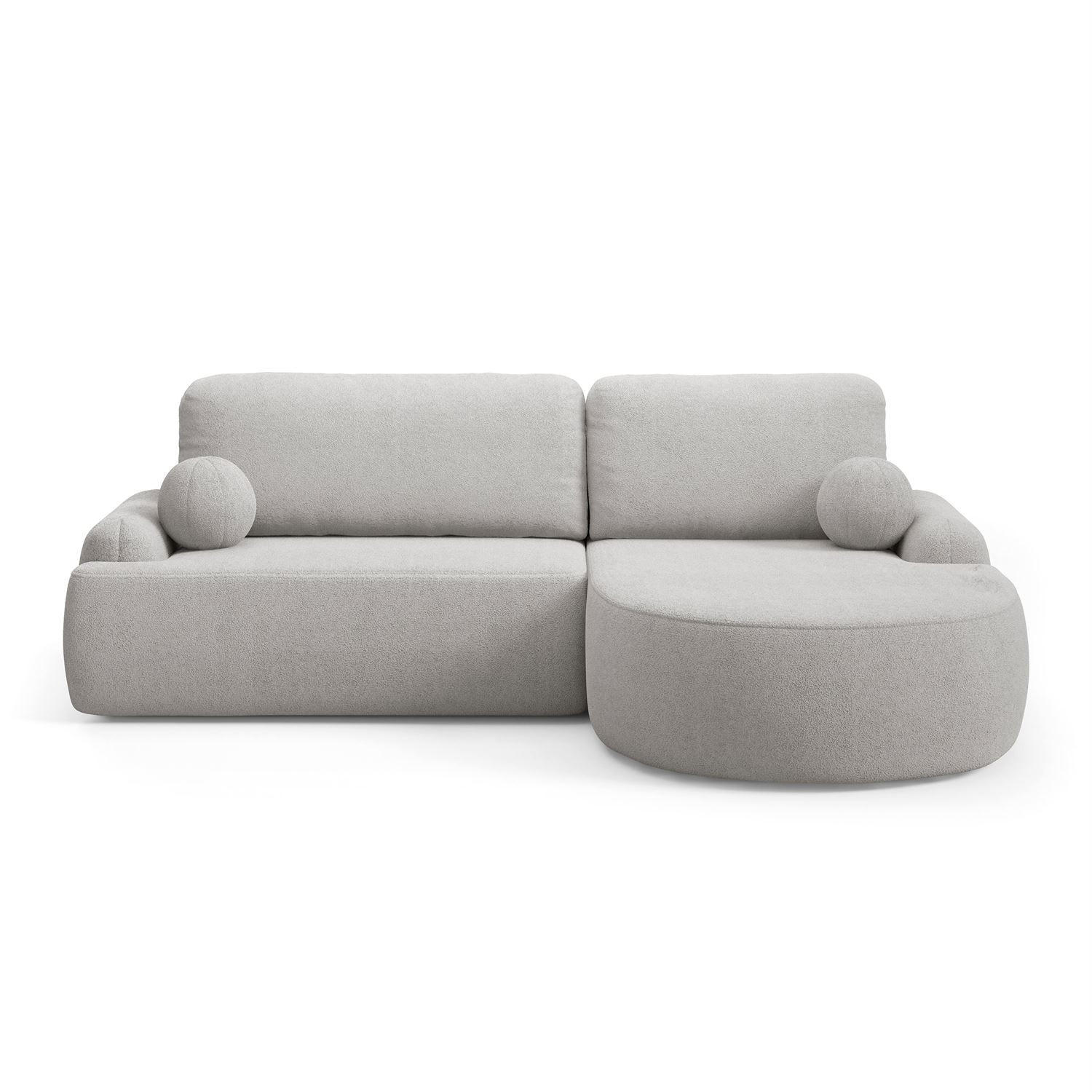 ECKSOFA CLEO mit Schlaffunktion Version Rechte QUELLE 83 - Grau, Kunststoff (264/172cm) - Lookway