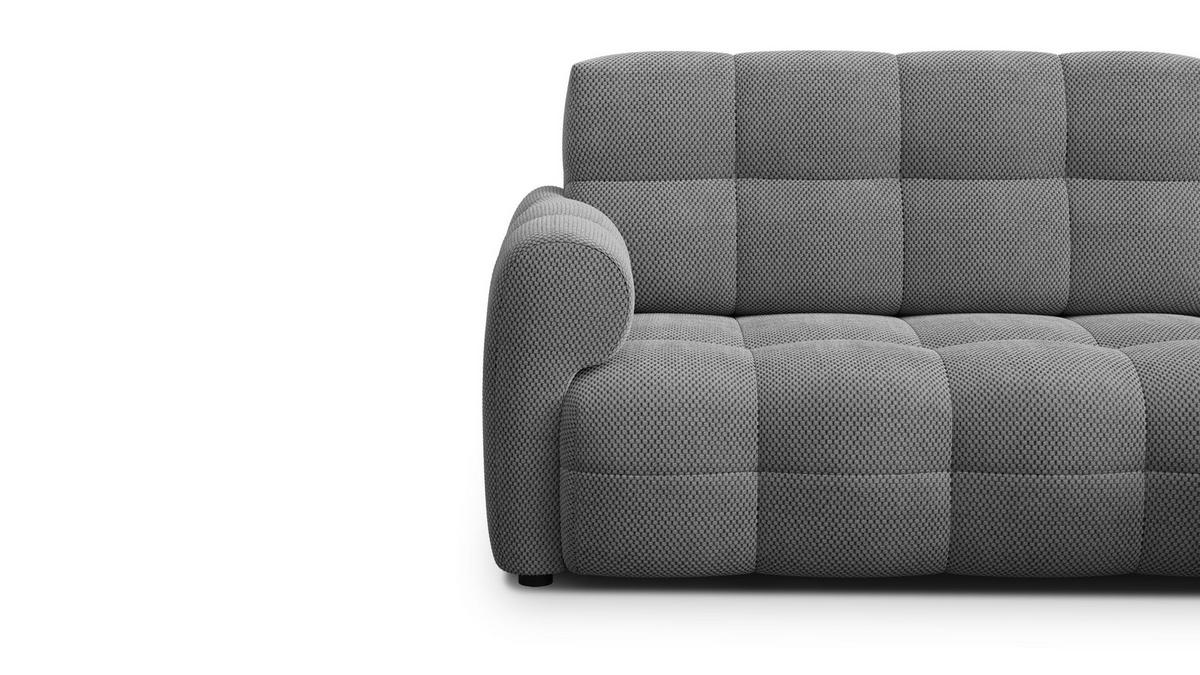 ECKSOFA MELLOW 3-Sitzer, grau - Schwarz/Grau, Holz/Textil (232/156cm) - Courtois Laville