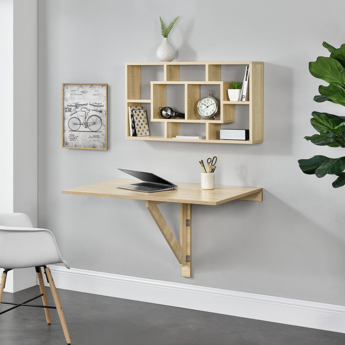 WANDKLAPPTISCH - Sonoma Eiche, Holzwerkstoff (100/58/60cm) - [en.casa]