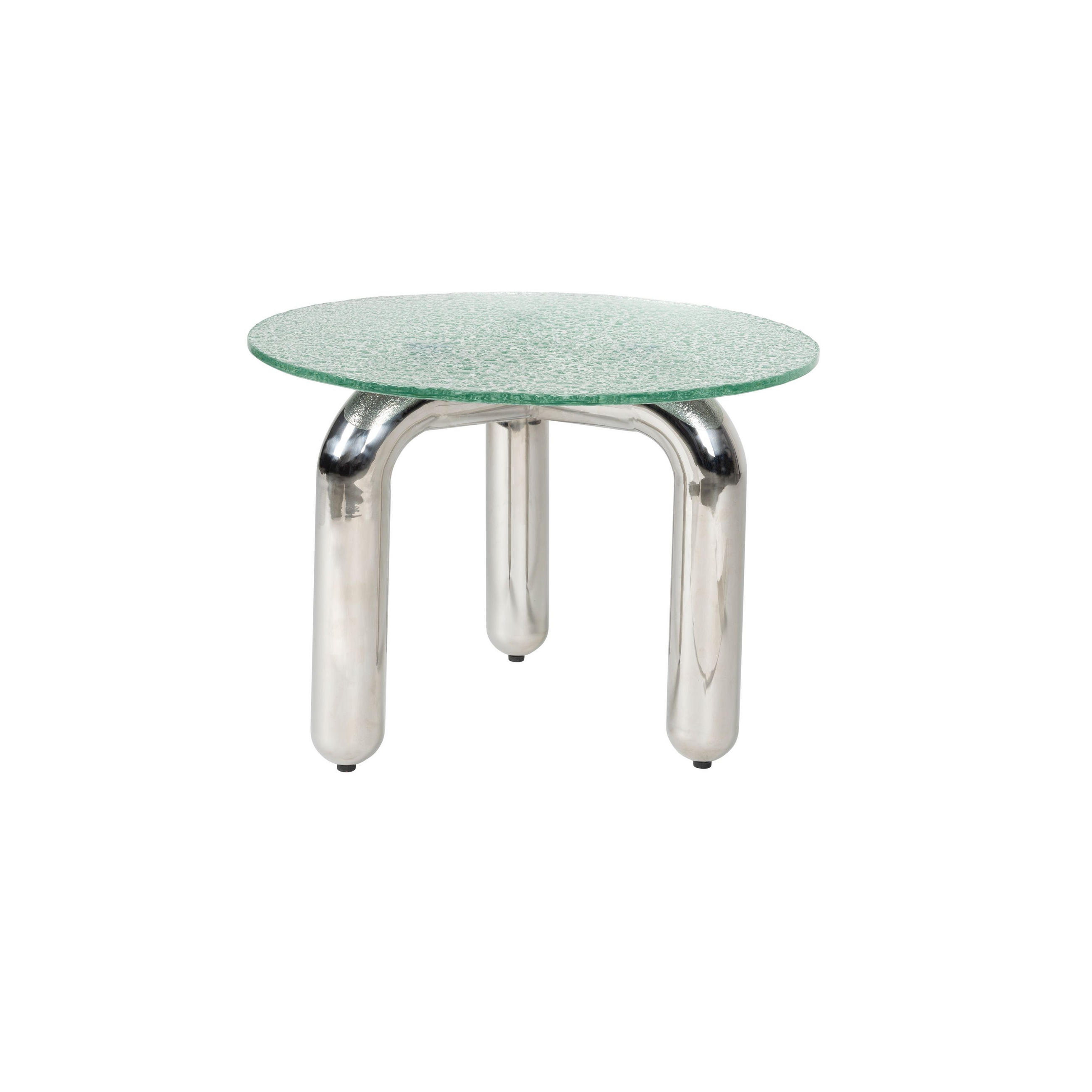 BEISTELLTISCH Marly Rund 60 cm Silber - Silberfarben, Glas (60/60/43.5cm) - Dutchbone