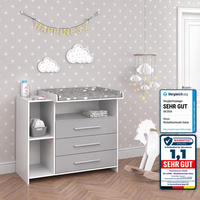 WICKELKOMMODE Oskar Weiß/Grau 113 x 100 cm - Weiß/Grau, Holzwerkstoff (113/100/53cm) - Vicco