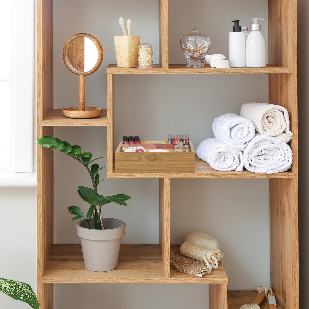 GEWÜRZREGAL Schublade - Hellbraun, Holz (20/5/38cm) - Relaxdays