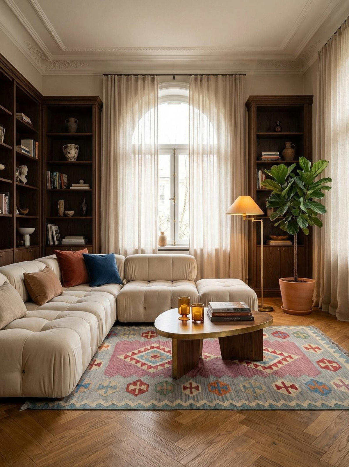 HANDWEBTEPPICH Kelim Gashgai Rosa 186/126 cm Schurwolle - Pink, Textil (126/186cm) - Looma