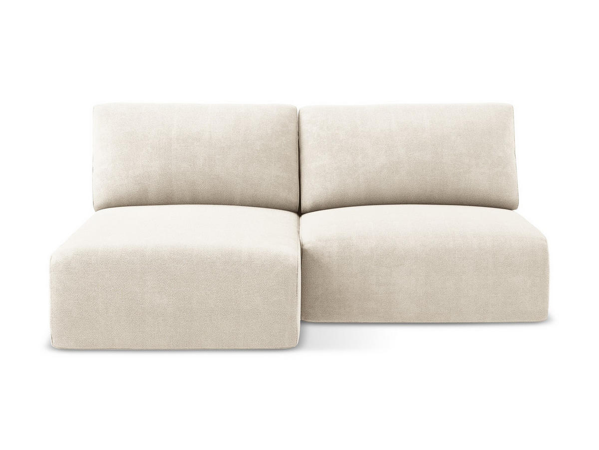 ECKSOFA mit Schlaffunktion links Chenille Stoff Beige - Beige/Creme, Kunststoff/Textil (149/210cm) - Makamii