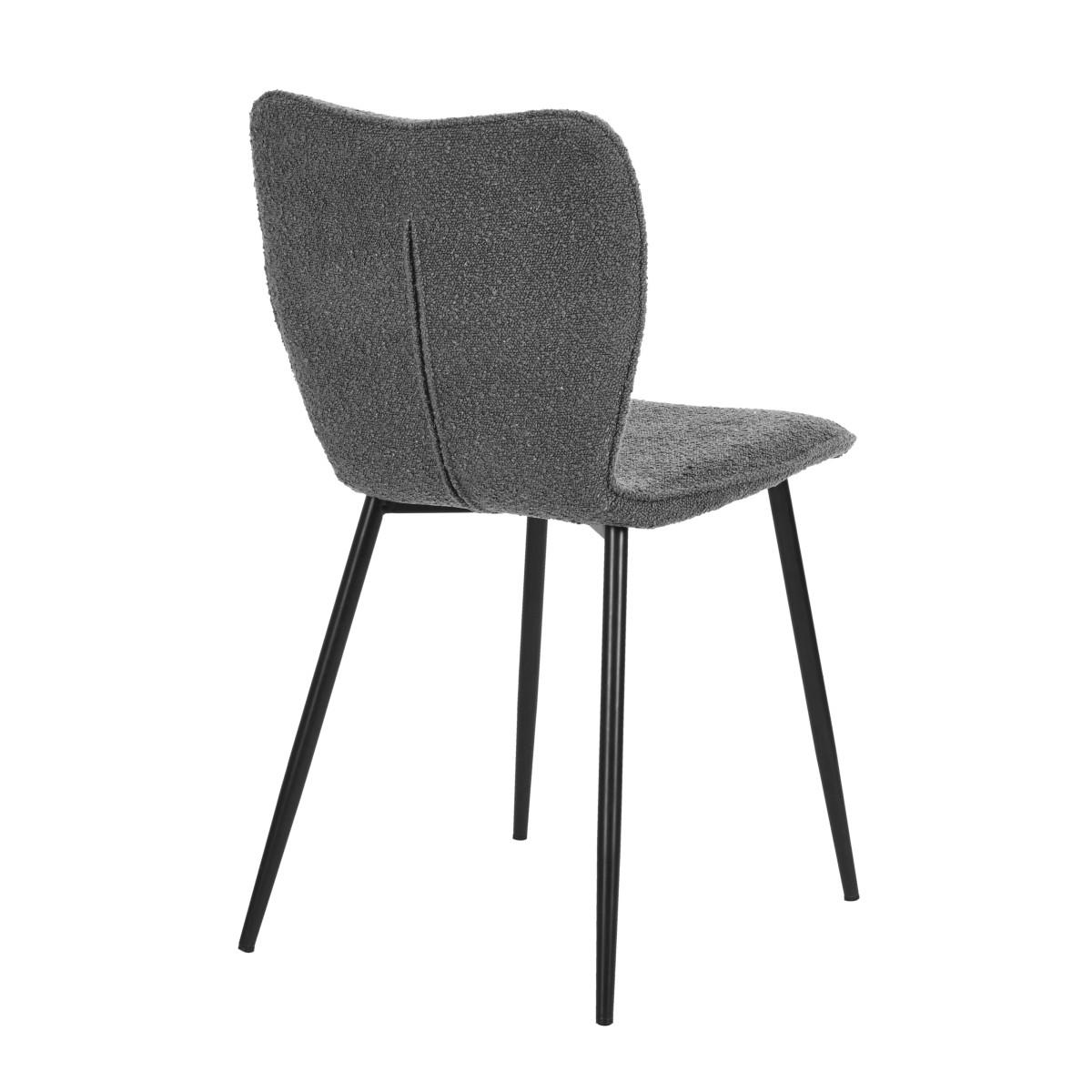 STUHL-SET 2 Stück in Samt - Grau, Textil/Metall (42/82/47cm) - Urban Meuble