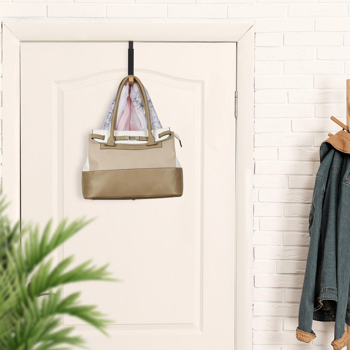 TÜRGARDEROBE klappbar - Multicolor, Holz/Metall (2.5/21/18cm) - Relaxdays