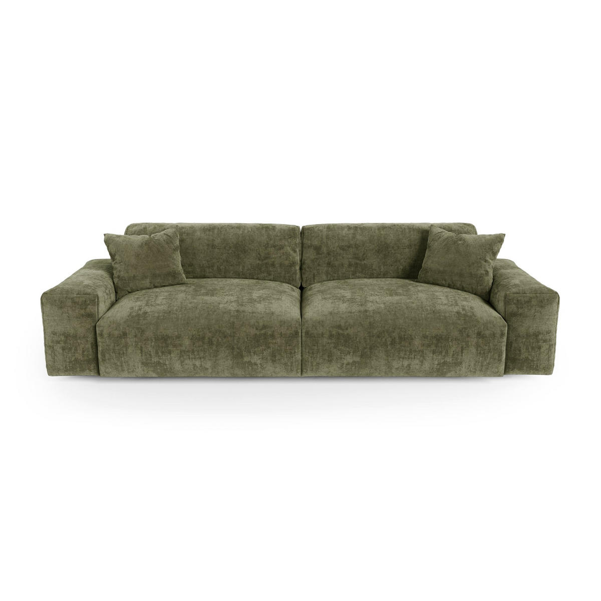 SOFA CHEER Geprägter Samt Vintage-Grün 220cm - Dunkelgrün/Grün, Textil (220/84/94cm) - Premium Interiors