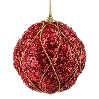 WEIHNACHTSKUGEL Santa Lila Styropor - Rot, Kunststoff (10/10/10cm) - Mondex