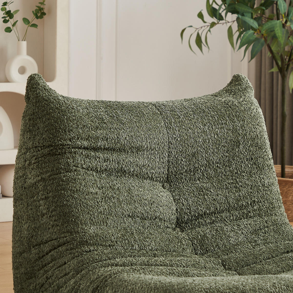 SOFA aus Chenille mit hochdichtem Schaum Grün - Grün, Kunststoff (94/71/101cm) - Beauniv