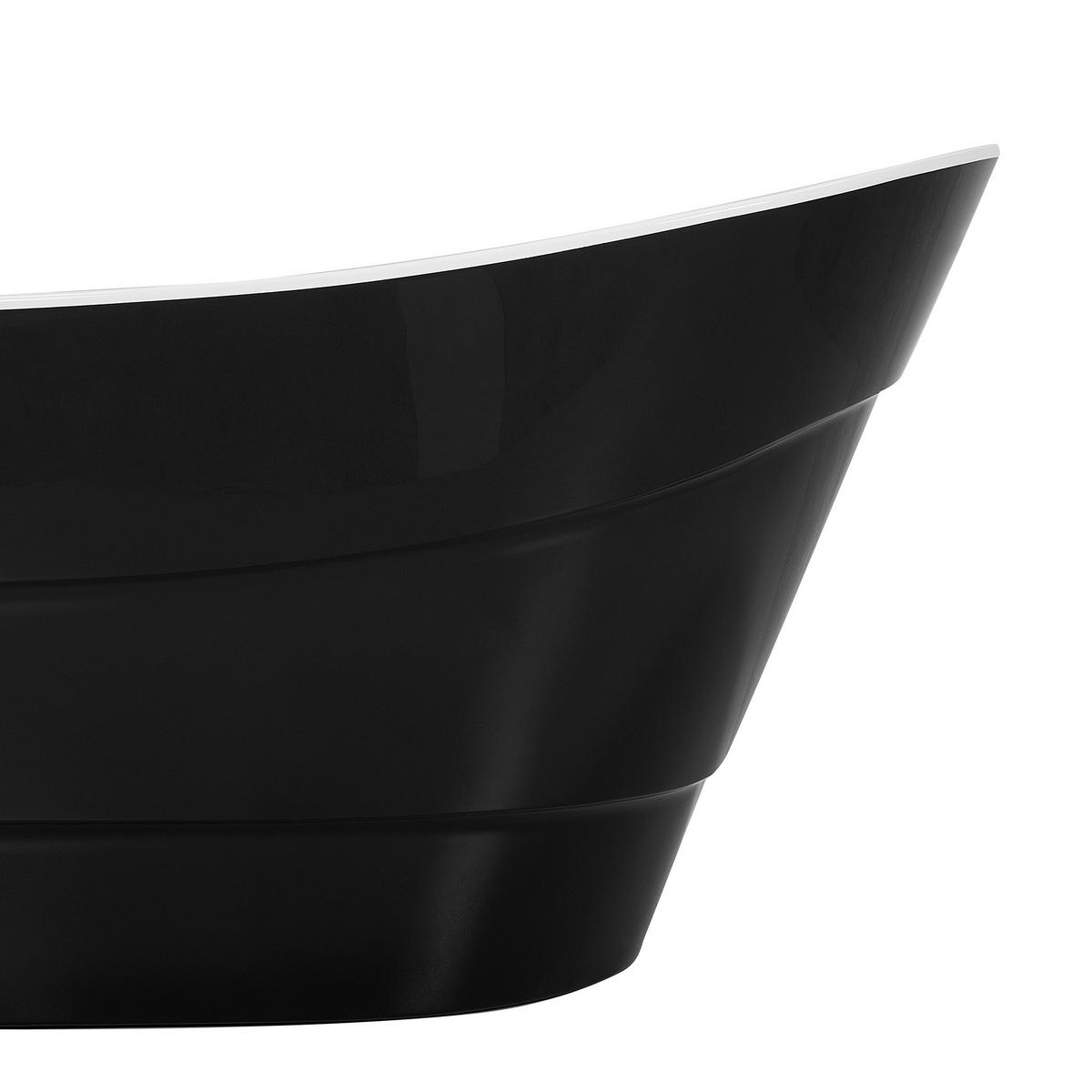 BADEWANNE FREISTEHEND 73x170x74 cm schwarz Buenavista - Schwarz, Kunststoff (73/74/170cm) - Beliani