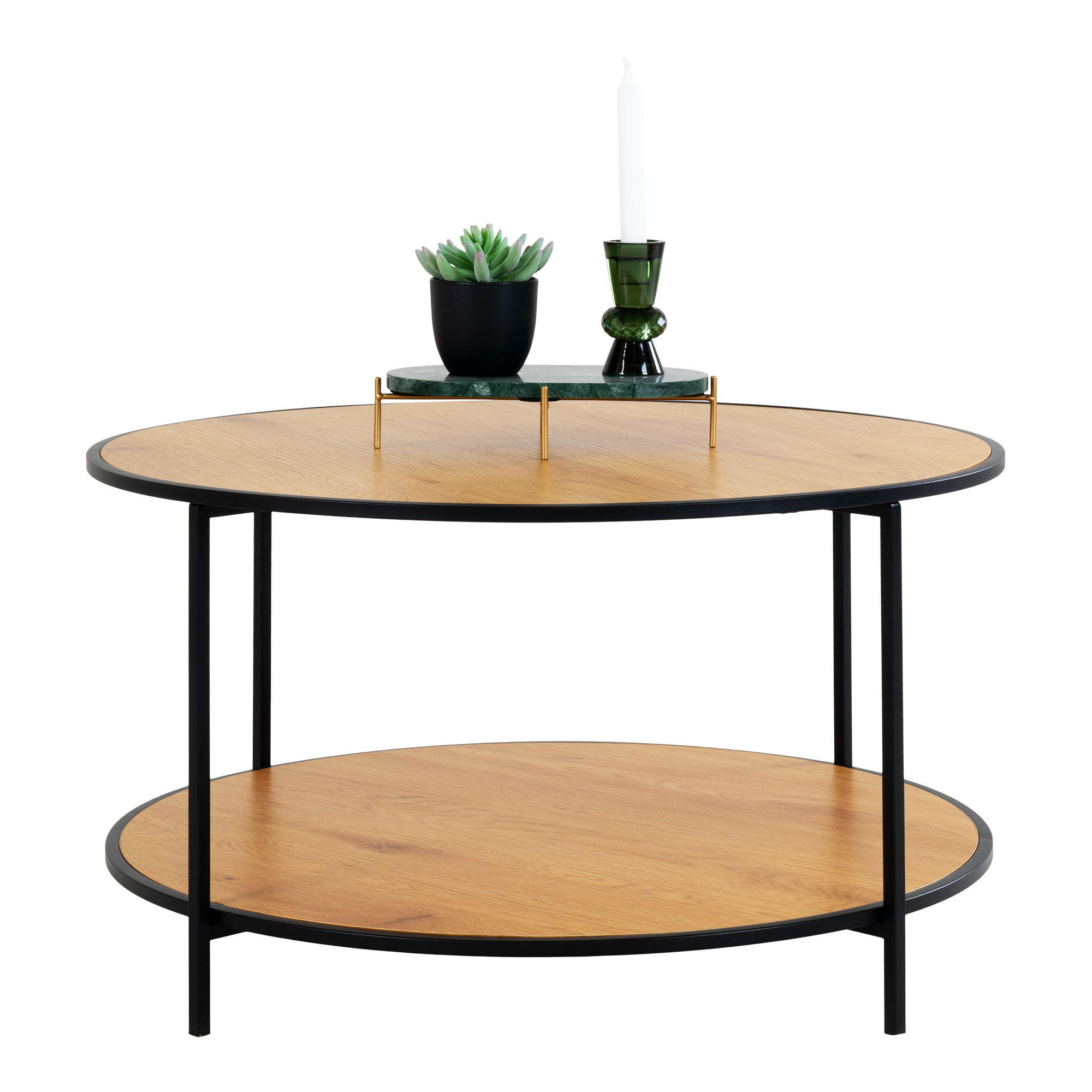 COUCHTISCH Vita Stahl, Spanplatte, Melaminfolie Natur - Naturfarben, Metall (80/80/45cm) - tinkaro