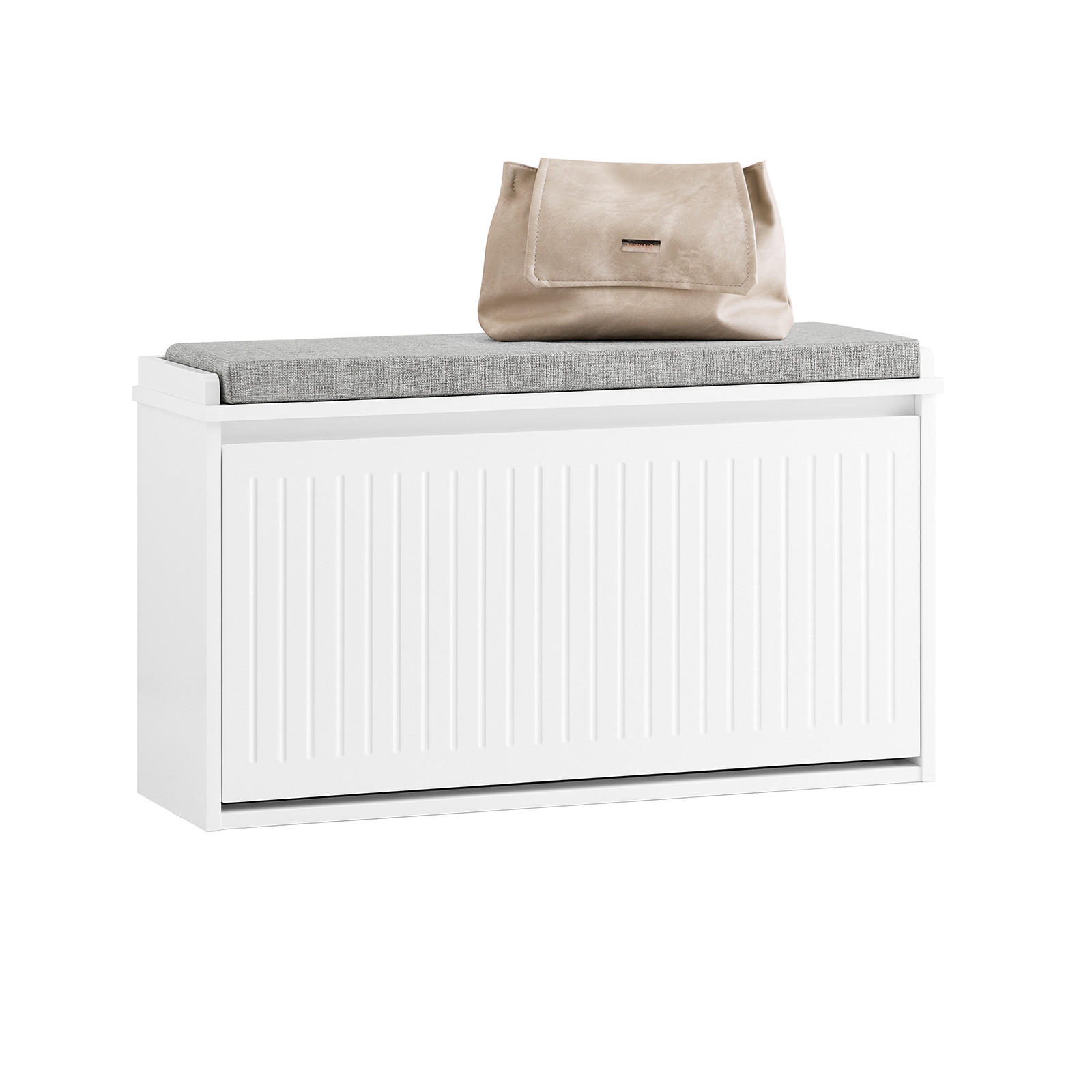 SCHUHBANK Weiß - Weiß, Holzwerkstoff (80/45/26cm) - SoBuy