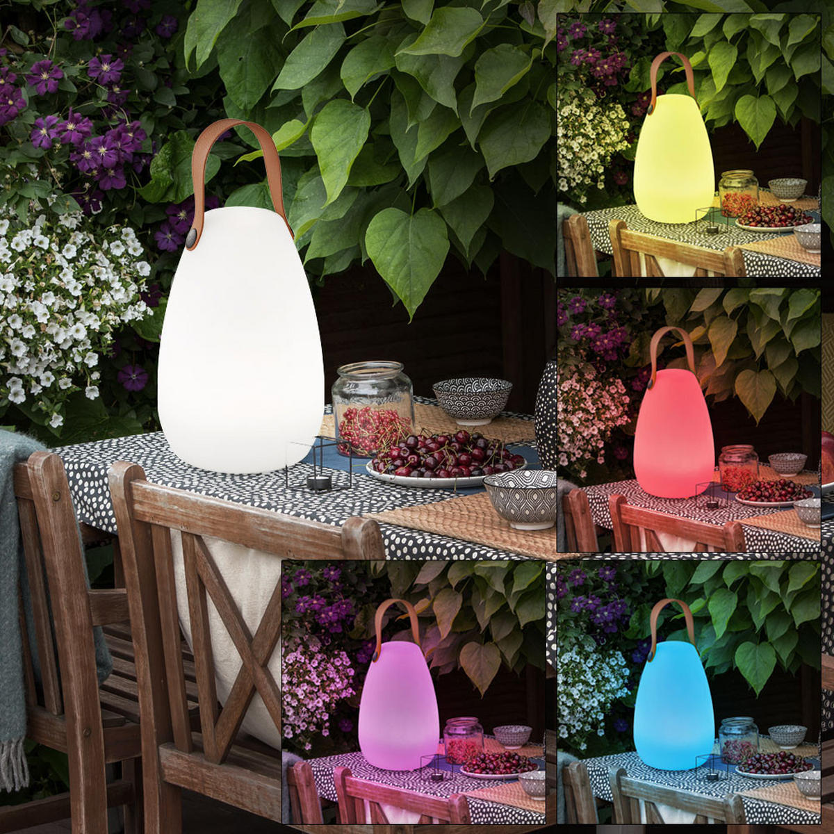 LED TISCHLEUCHTE Weiß RGB Farbwechsel - Weiß, Kunststoff (14/14/20cm)