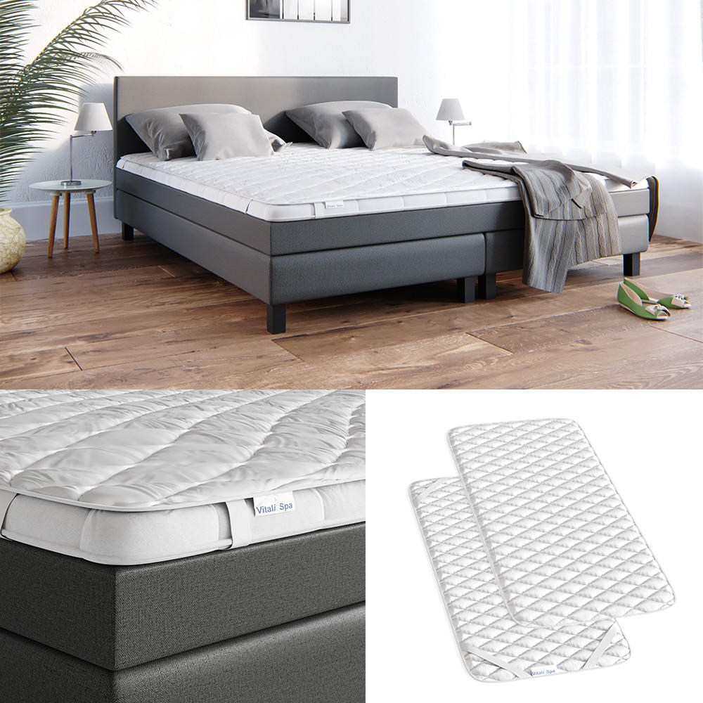 MATRATZENSCHONER Weiß 90 x 200 cm waschbar bis 60°C trocknergeeignet - Weiß, Textil - VitaliSpa