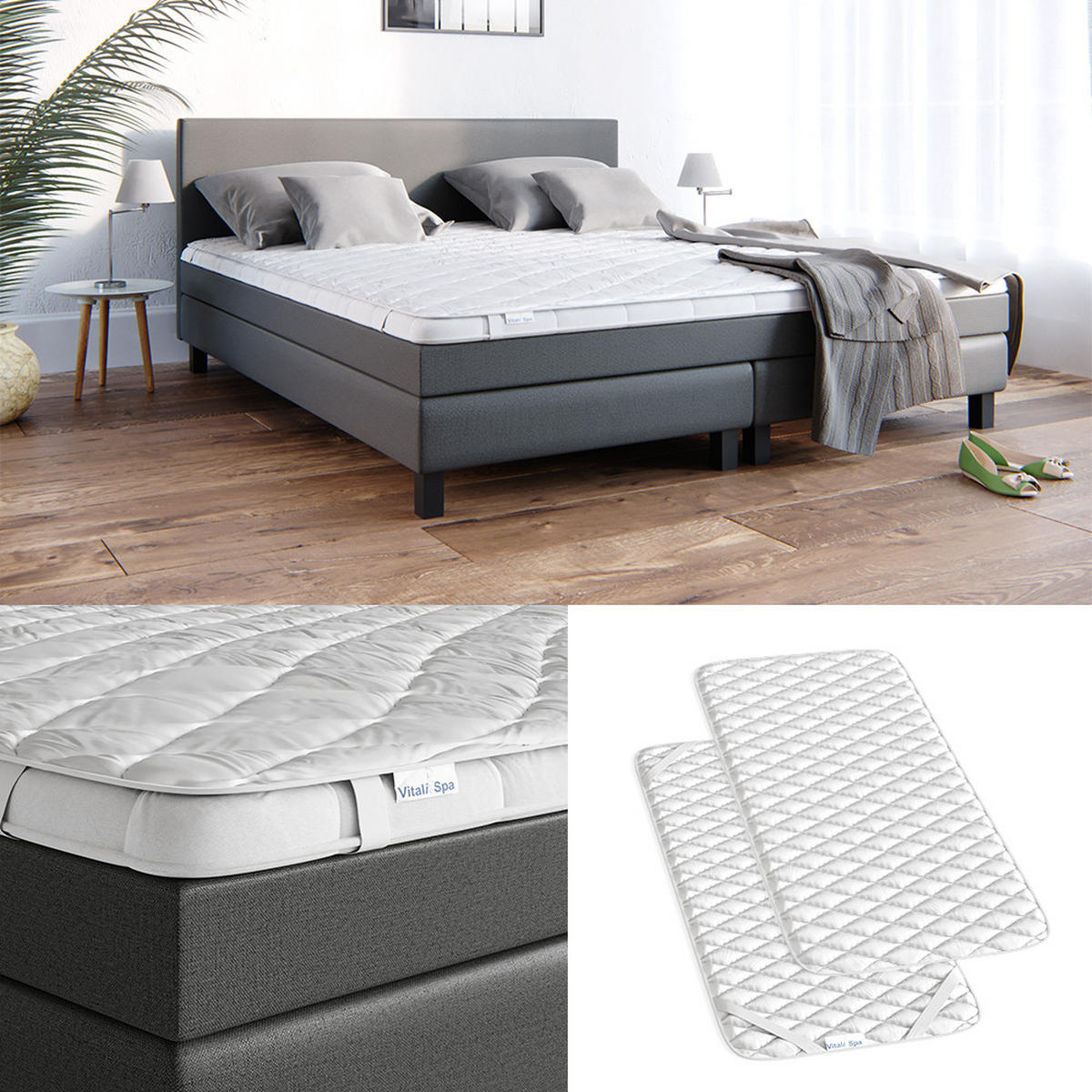 MATRATZENSCHONER Weiß 90 x 200 cm waschbar bis 60°C trocknergeeignet - Weiß, Textil - VitaliSpa