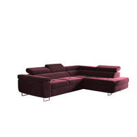ECKSOFA mit Schlaffunktion und Bettkasten ATOM Rotwein Rechts - Dunkelrot, Holz/Textil (275/202cm) - Kaiser Möbel
