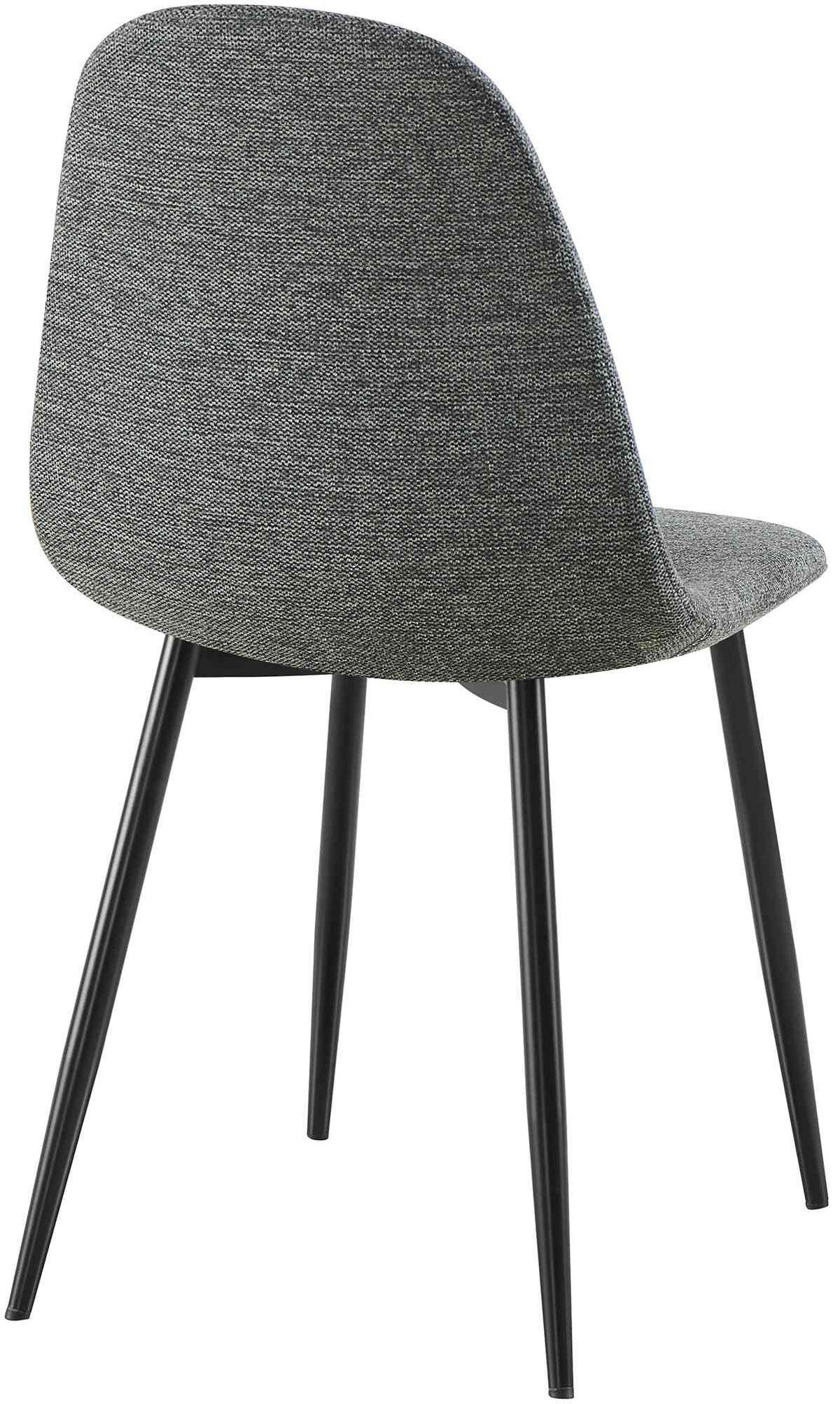 STUHL 4er Set Stoff Grau - Schwarz/Grau, Textil/Metall (44/88/51cm) - CLP