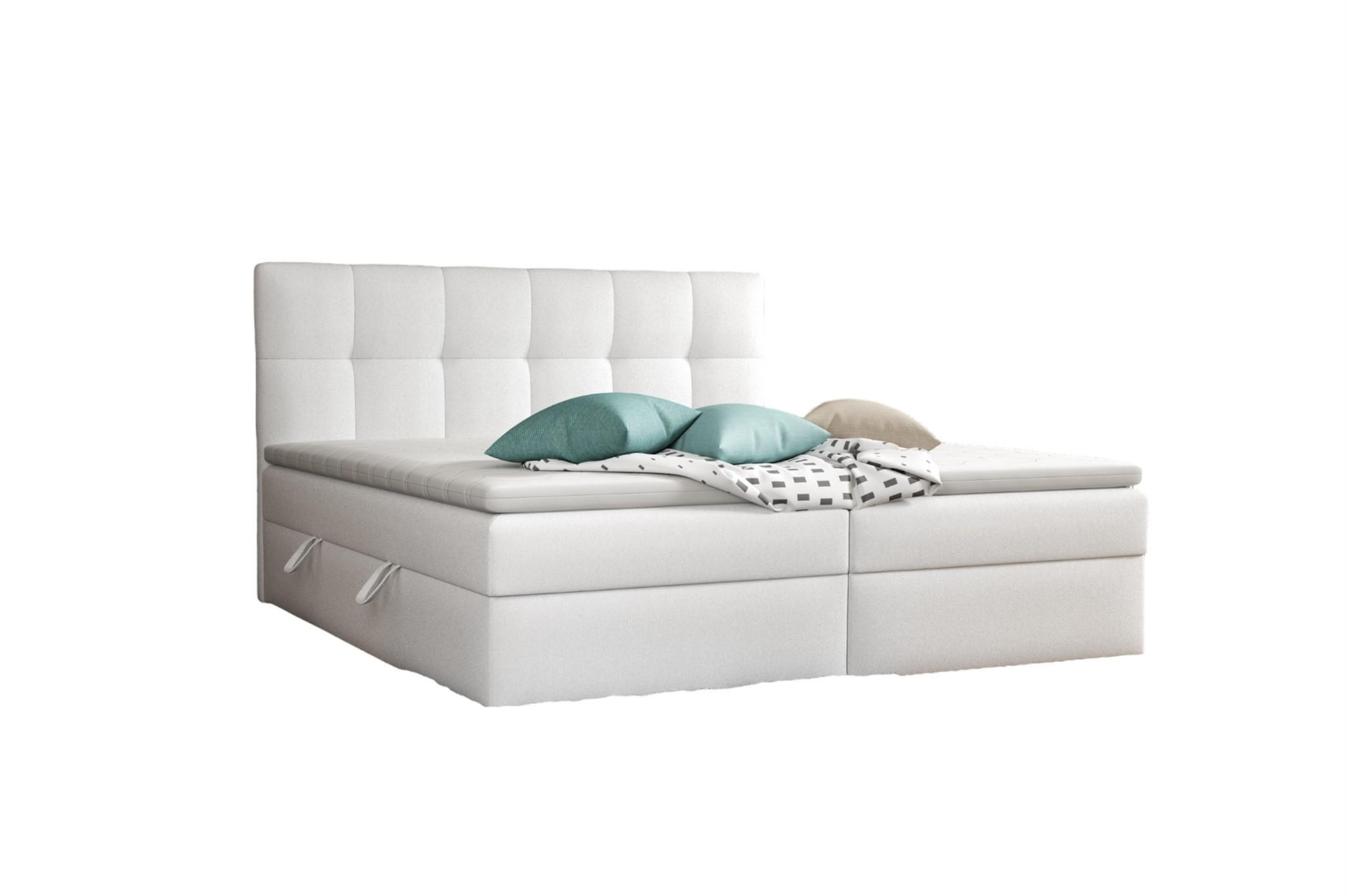 BOXBETT Arturo In Kunstleder Soft - Weiß, Holzwerkstoff/Textil (140/200cm) - Fun Möbel