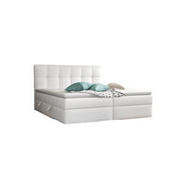 BOXBETT Arturo In Kunstleder Soft - Weiß, Holzwerkstoff/Textil (160/200cm) - Fun Möbel