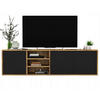 TV-LOWBOARD Apollo Eiche wotan Schwarz Matt 150 cm - Schwarz, Holzwerkstoff (150/39/35cm) - Meble Lindner