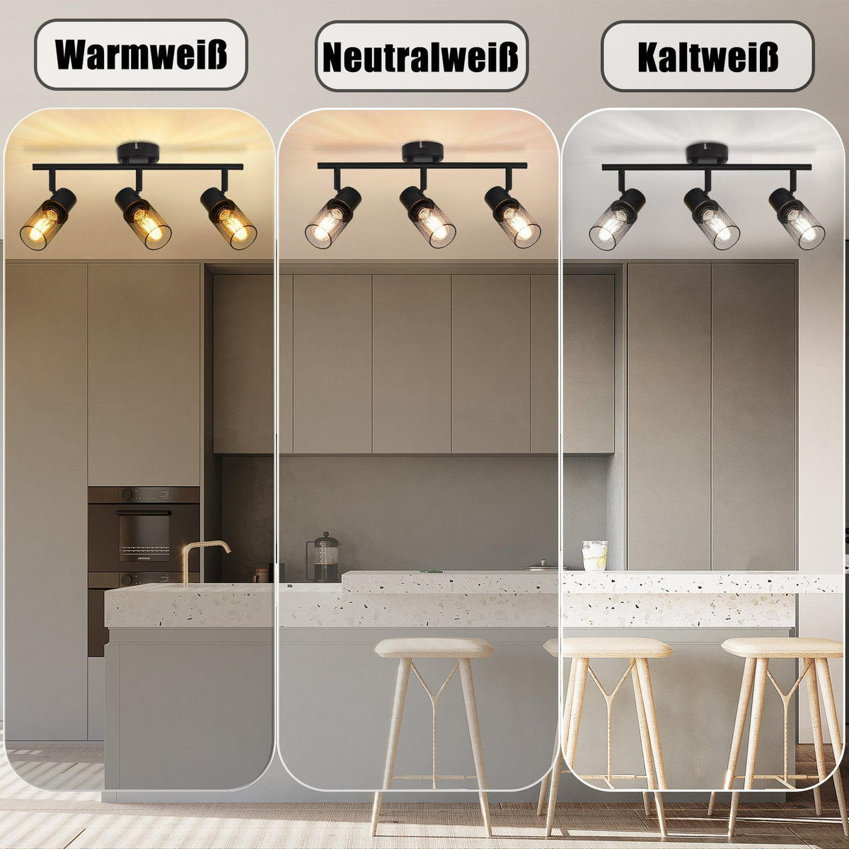 DECKENLEUCHTE Käfig 3-flammig 48/16/21 cm - Schwarz, Metall (48/16/21cm) - Nettlife