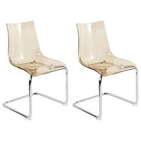 ESSZIMMERSTUHL 2ER SET Orange Marshall - Orange, Kunststoff (48/81/48cm) - Beliani