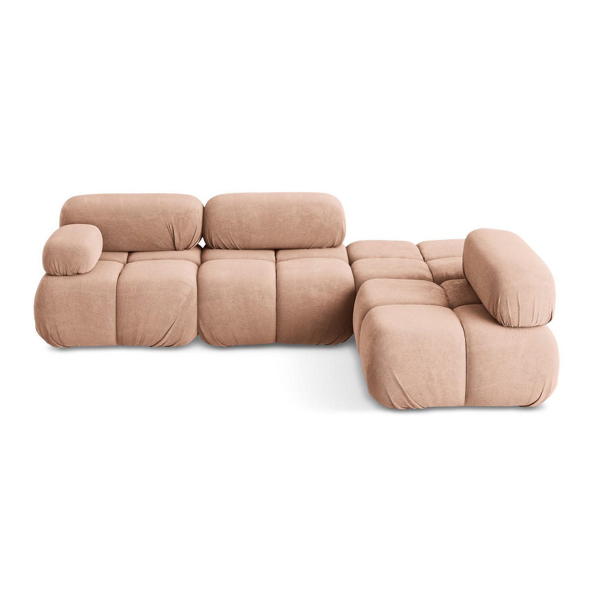 ECKSOFA Rechts Chenille Stoff Pink - Pink/Koralle, Kunststoff/Textil (285/190cm) - LaMiaSofa