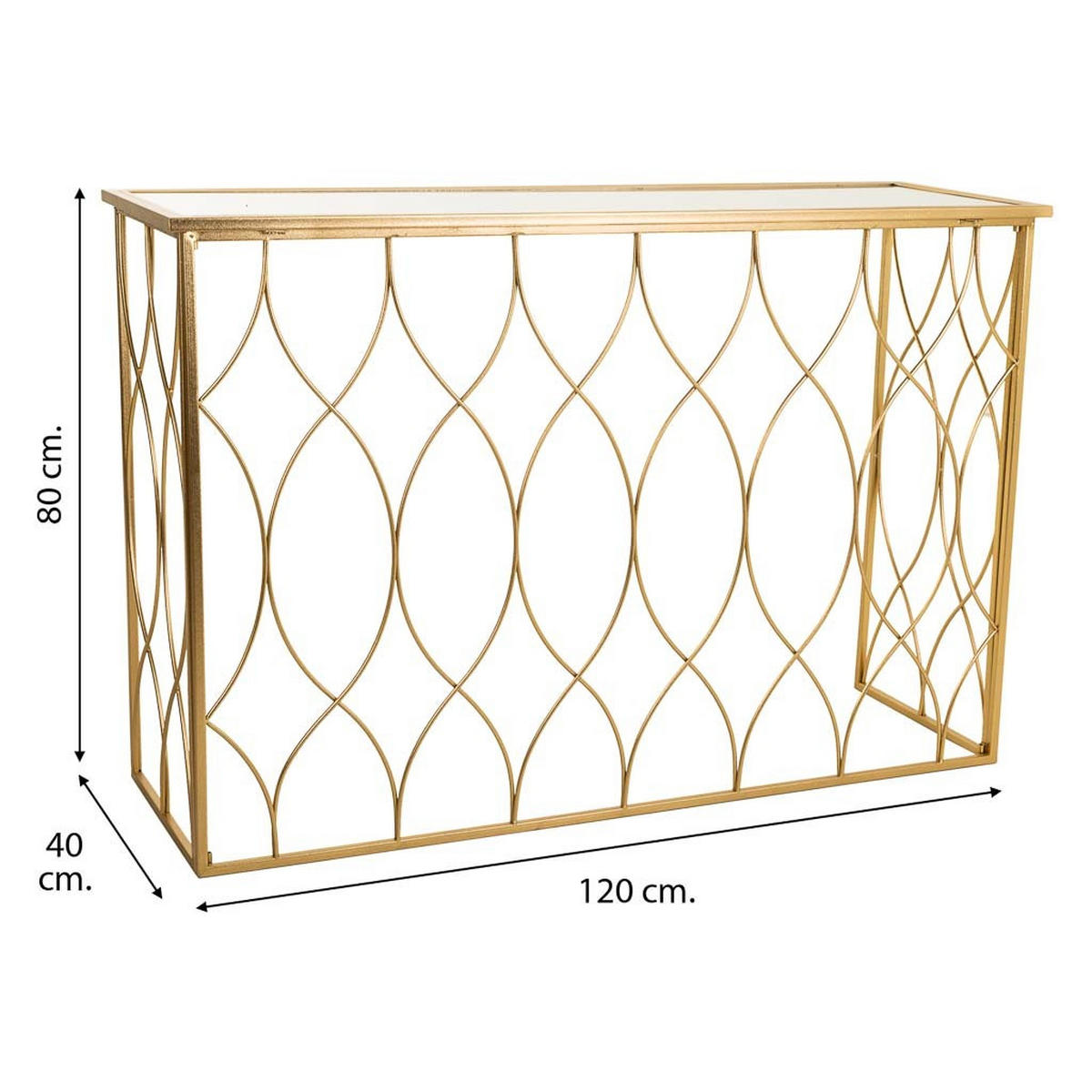 KONSOLE 120x40x80 cm - Goldfarben, Metall (40/120/80cm) - Wanderlust