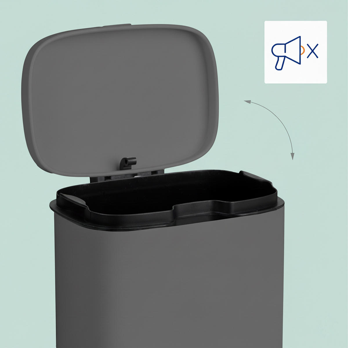 KOSMETIKEIMER - Grau, Kunststoff/Metall (18/25/15cm) - Relaxdays