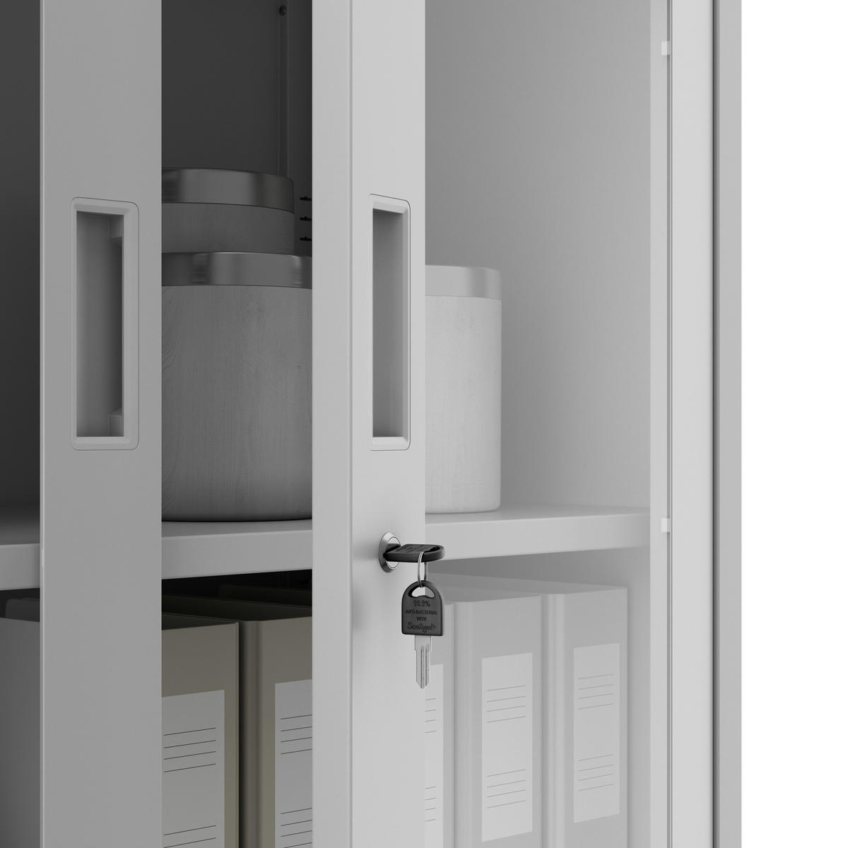 AKTENSCHRANK FILIP - Grau, Metall (90/185/40cm) - Jan Nowak