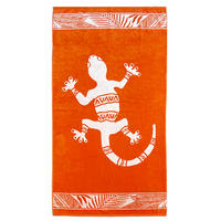 STRANDTUCH Frottee Velours Jacquard Orange 90x170 400g/m² - Nossa - Orange, Textil (170/90cm) - LE COMPTOIR DE LA PLAGE