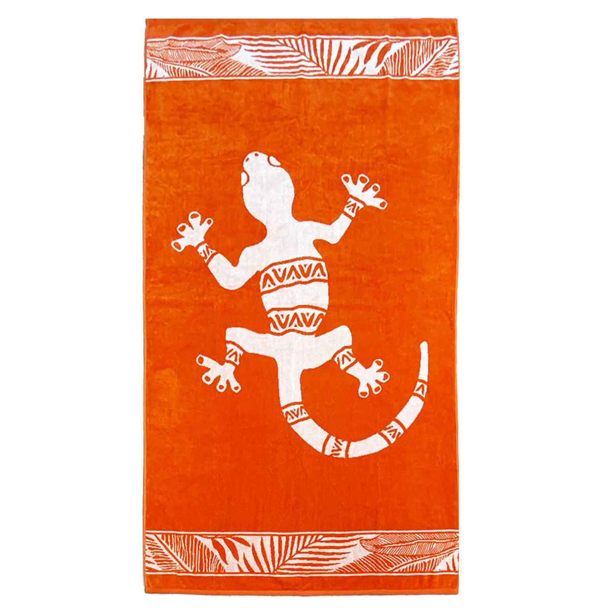 STRANDTUCH Frottee Velours Jacquard Orange 90x170 400g/m² - Nossa - Orange, Textil (170/90cm) - LE COMPTOIR DE LA PLAGE