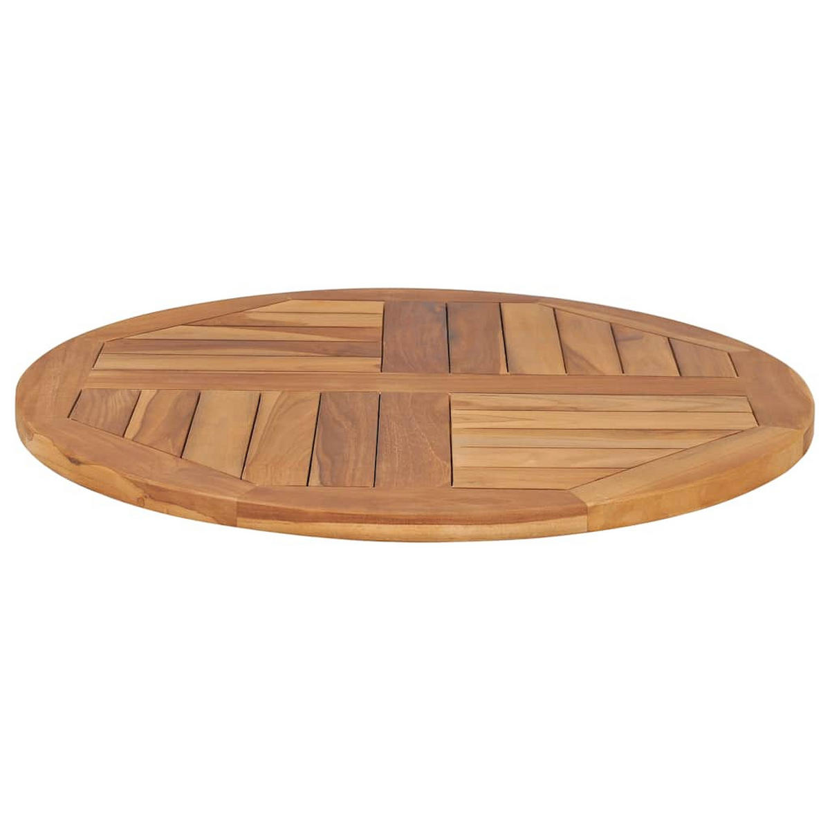 TISCHPLATTE Massivholz Teak Rund 2,5 Cm 70 Cm - Braun, Holz (70/70/2.5cm) - vidaXL