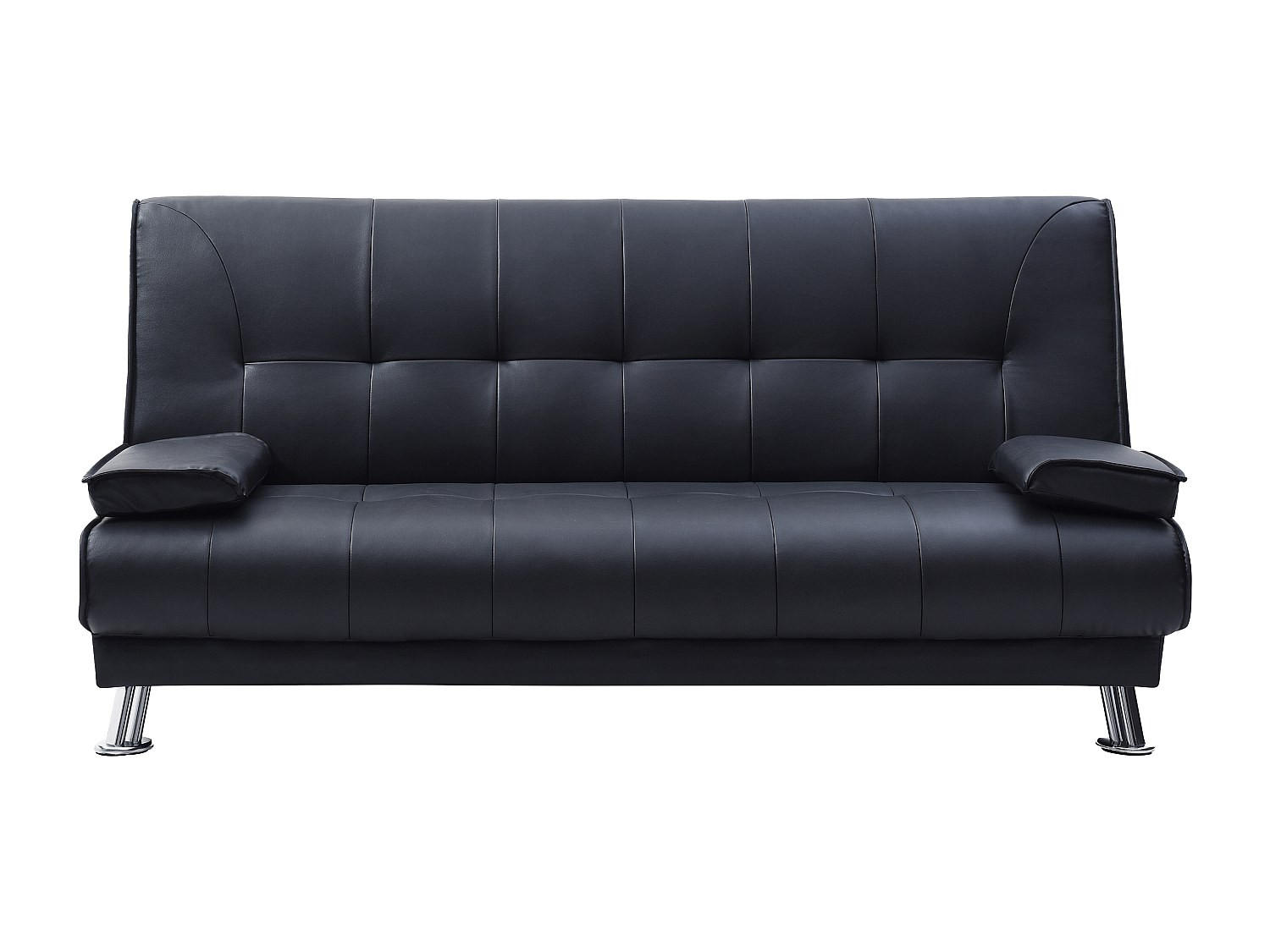 SCHLAFSOFA - 3 Personen - Kunstleder - Schwarz - - Schwarz, Leder (192/91/91cm) - Vente-Unique