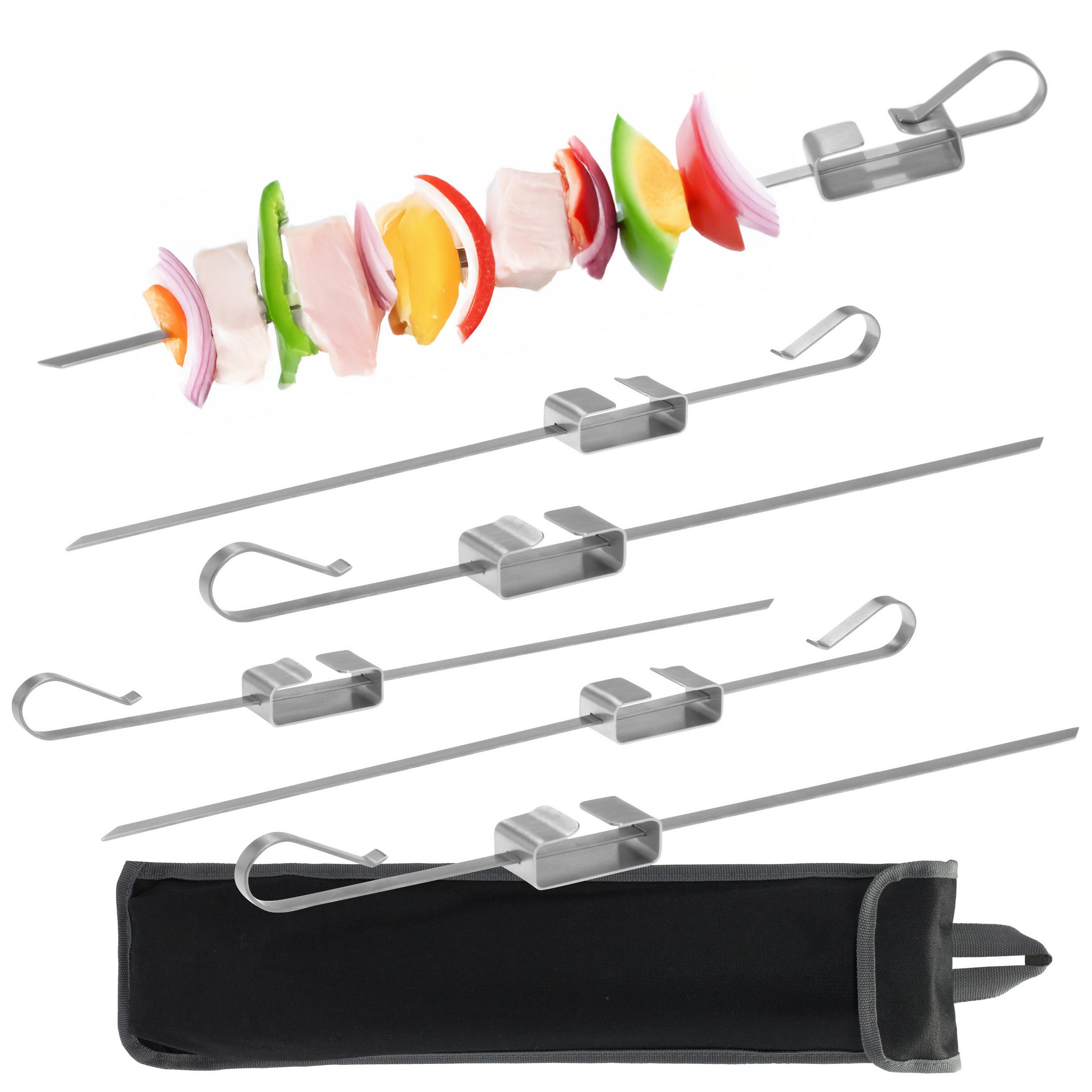 GRILLSPIESSE 6-er-Set, silber, Metall - Edelstahlfarben, Metall (43cm) - bremermann