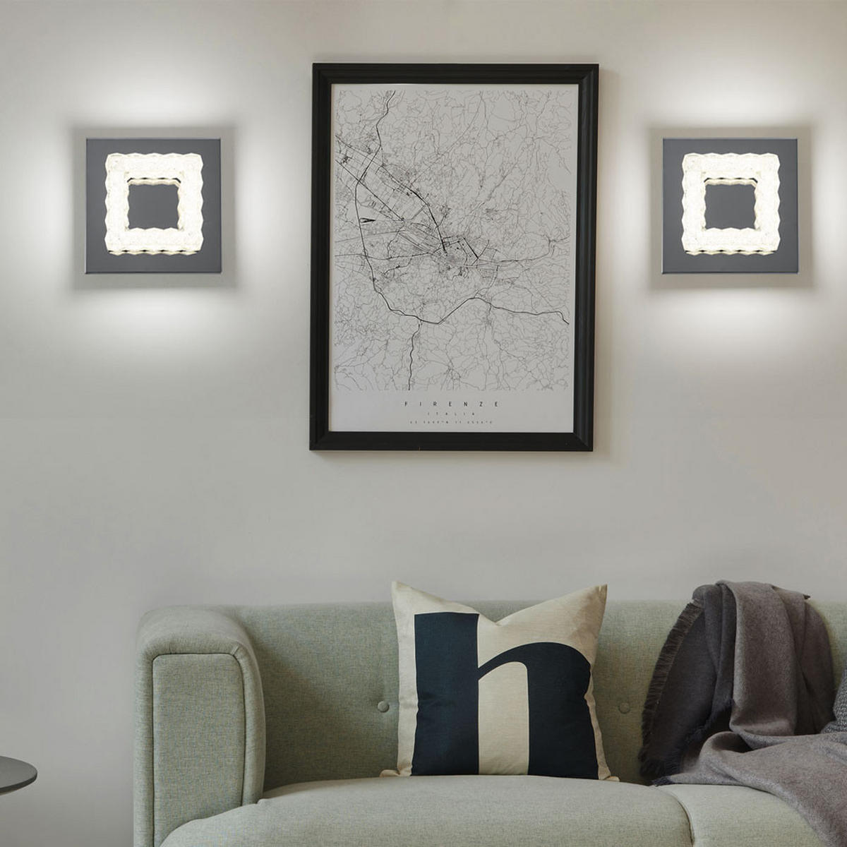 LED WANDLEUCHTE Chrom Kristalle Silber - Silberfarben, Metall (18/9.6/18cm) - Globo Lighting