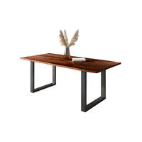 ESSTISCH POLLY - Schwarz/Braun, Holz/Metall (100/220/77cm) - SAM