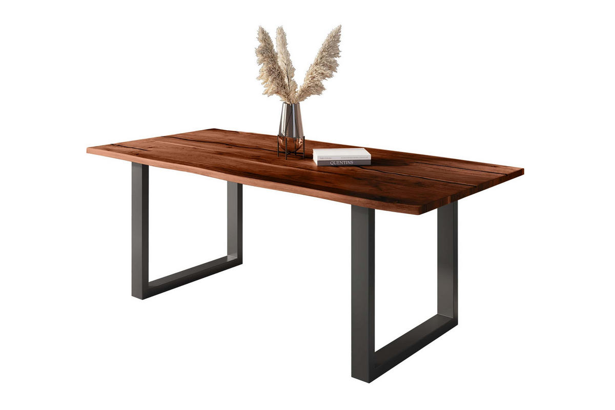 ESSTISCH POLLY - Schwarz/Braun, Holz/Metall (100/220/77cm) - SAM