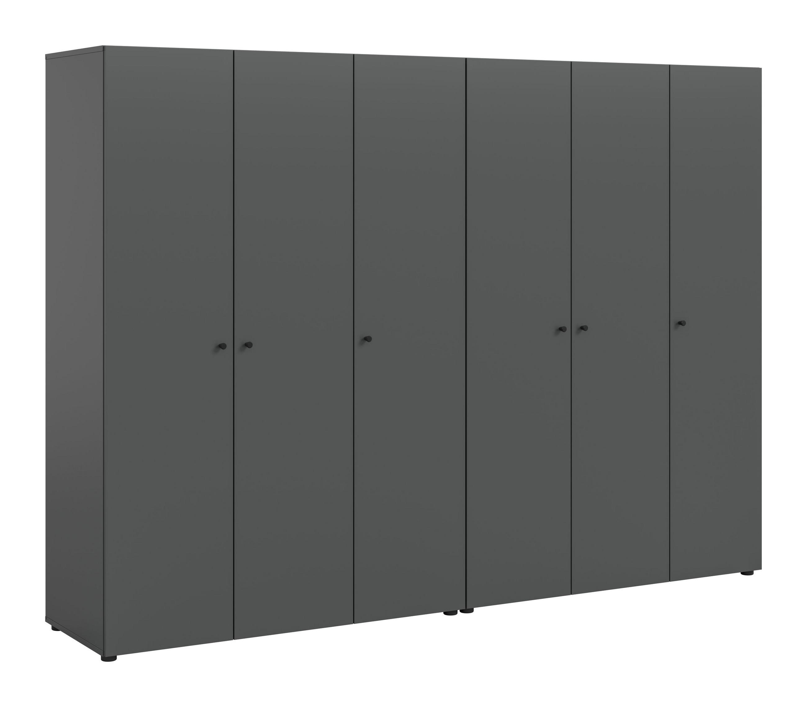 KLEIDERSCHRANKKOMBINATION Arbor (B/H/T: ca. 240/176/51 cm) in anthrazit/anthrazit - Anthrazit, Holzwerkstoff (240/176/51cm)