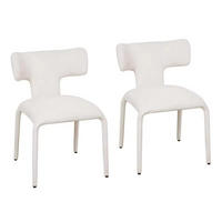 ESSSTUHL mit Rollen 53 x 53 x 78 cm 2er-Set Apricot Cream - Weiß, Metall (53/78/53cm) - Meubliv