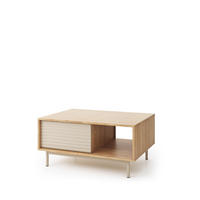 COUCHTISCH rechteckig Eiche geölt - Cashmere mit Staufach - Eichefarben/Beige, Holzwerkstoff (60/100/46cm) - designimpex